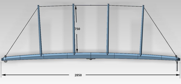 PFolding gangway in carbon fiber model 2850