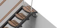 Folding gangway for boats in carbon fiber